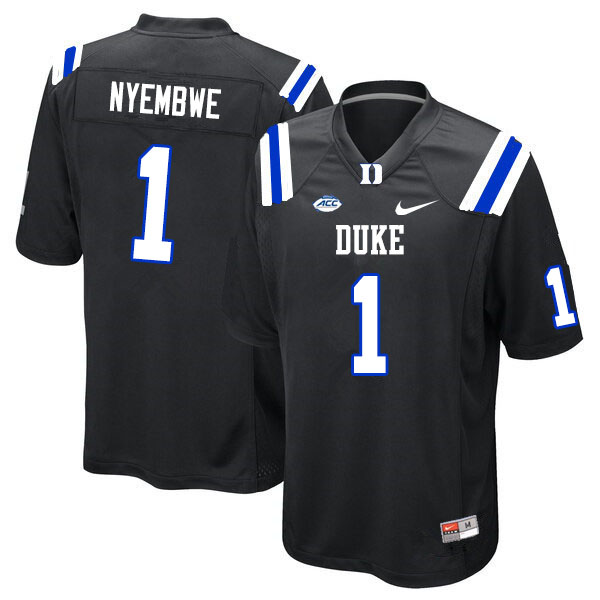 Men #1 Axel Nyembwe Duke Blue Devils College Football Jerseys Sale-Black